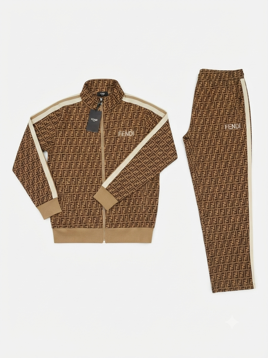 Fendi FF Monogram Two-Piece Tracksuit Set 1:1 Grade
