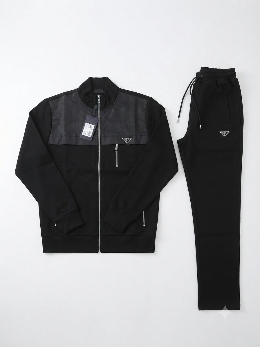 Prada Re-Nylon Hybrid Black Tracksuit 1:1 Grade