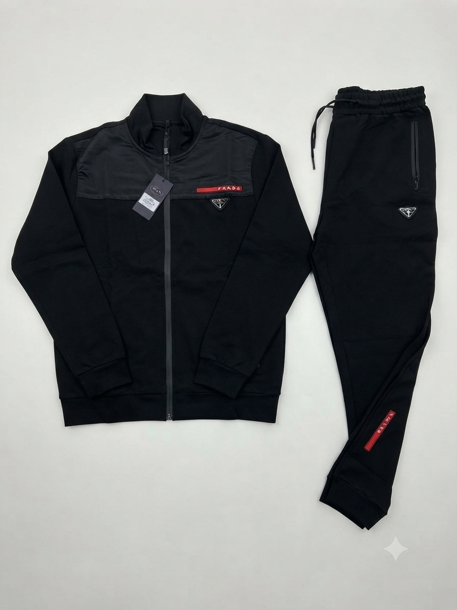 Prada Linea Rossa Hybrid Black Tracksuit 1:1 Grade