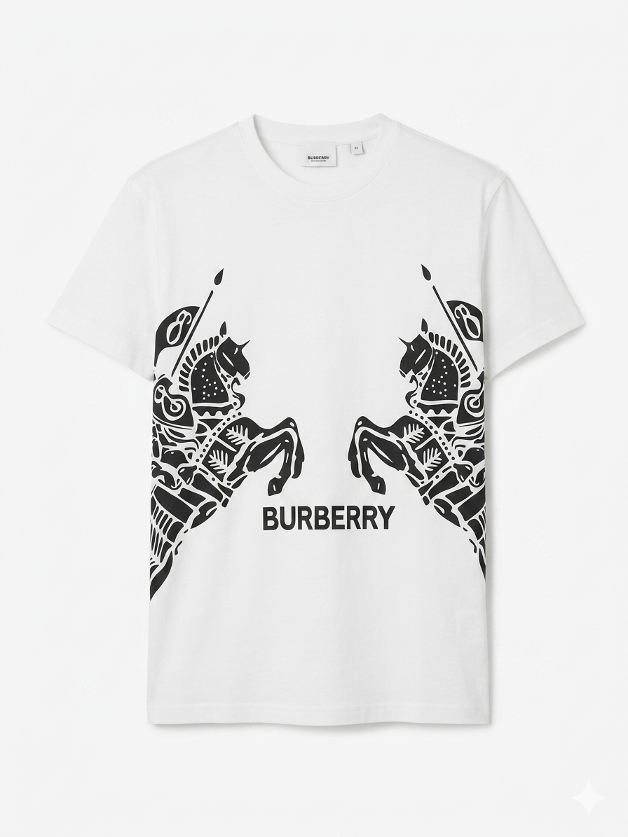 Burberry T-Shirt Cotton Fabric Made in Turkey