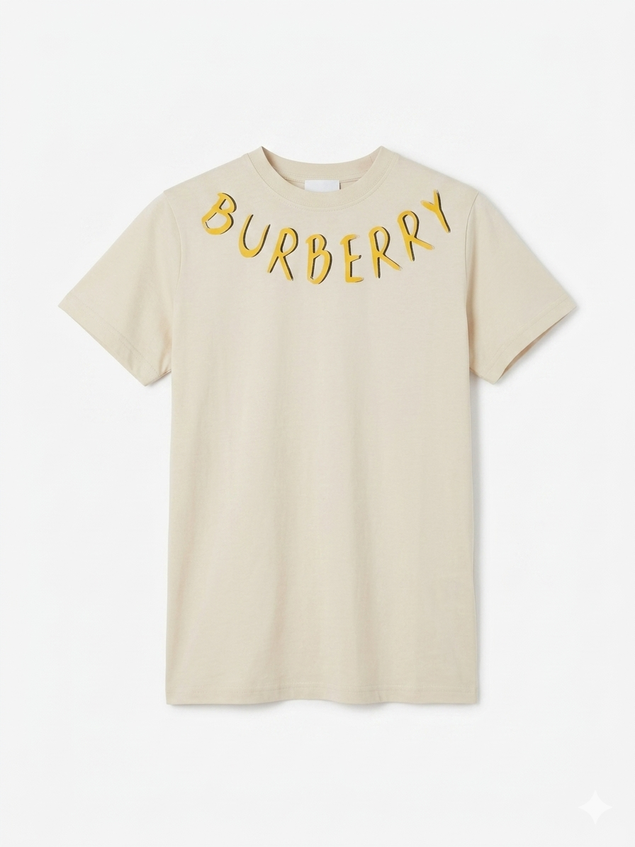 Burberry T-Shirt Cotton Fabric Made in Turkey
