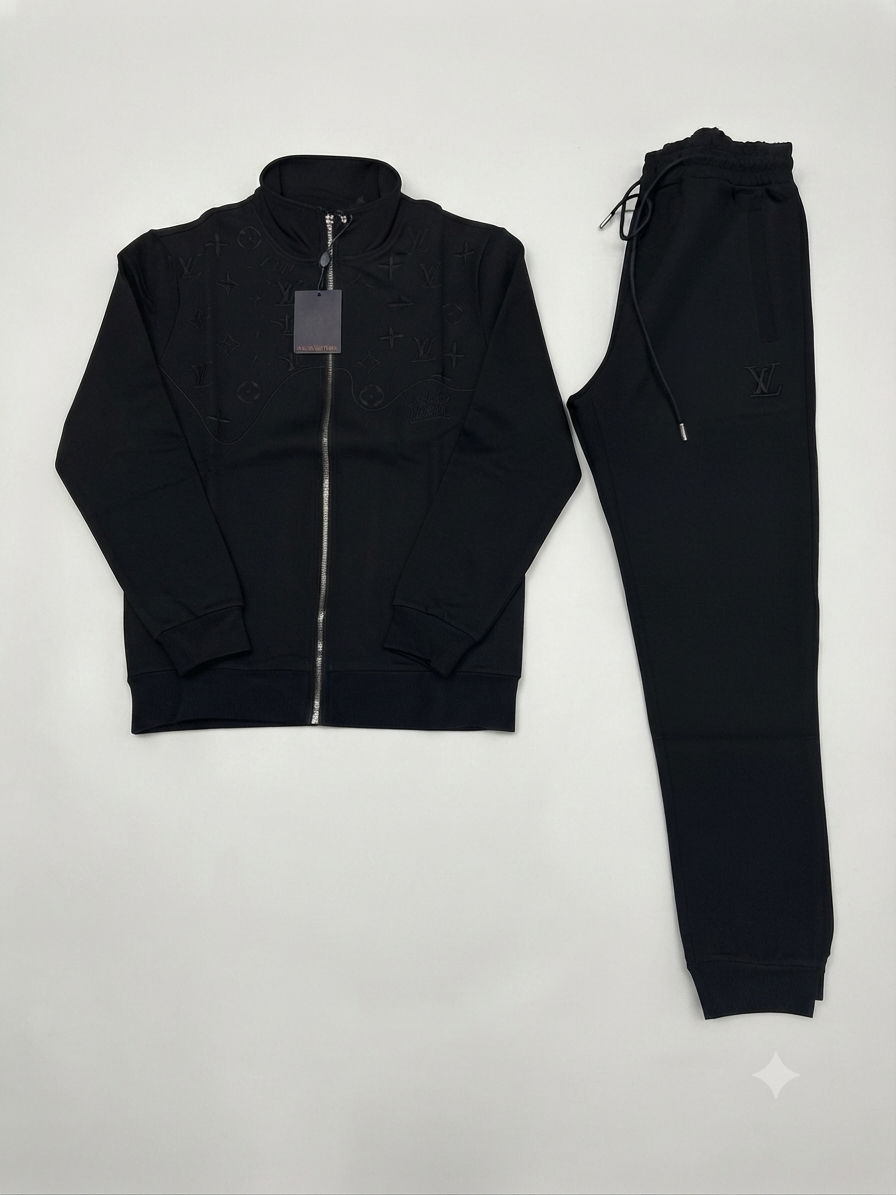 Louis Vuitton Monogram Embossed Tracksuit Set 1:1 Grade