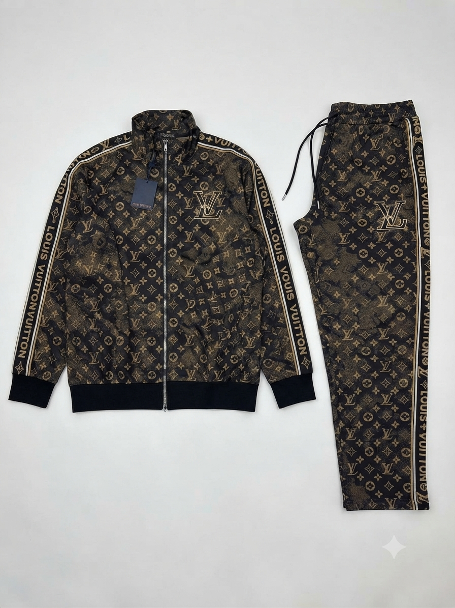 Louis Vuitton Monogram Embossed Tracksuit Set 1:1 Grade