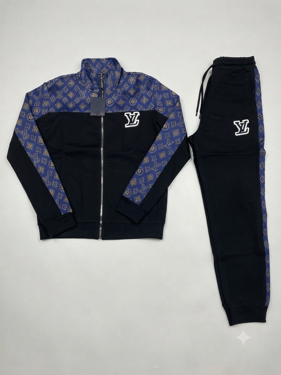 Louis Vuitton Monogram Panel Tracksuit Set 1:1 Grade