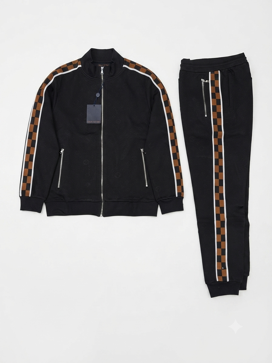 Louis Vuitton Damier Side-Stripe Tracksuit Set 1:1 Grade