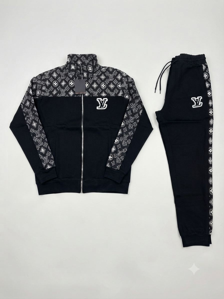 Louis Vuitton Monogram Yoke & Sleeve Tracksuit Set 1:1 Grade