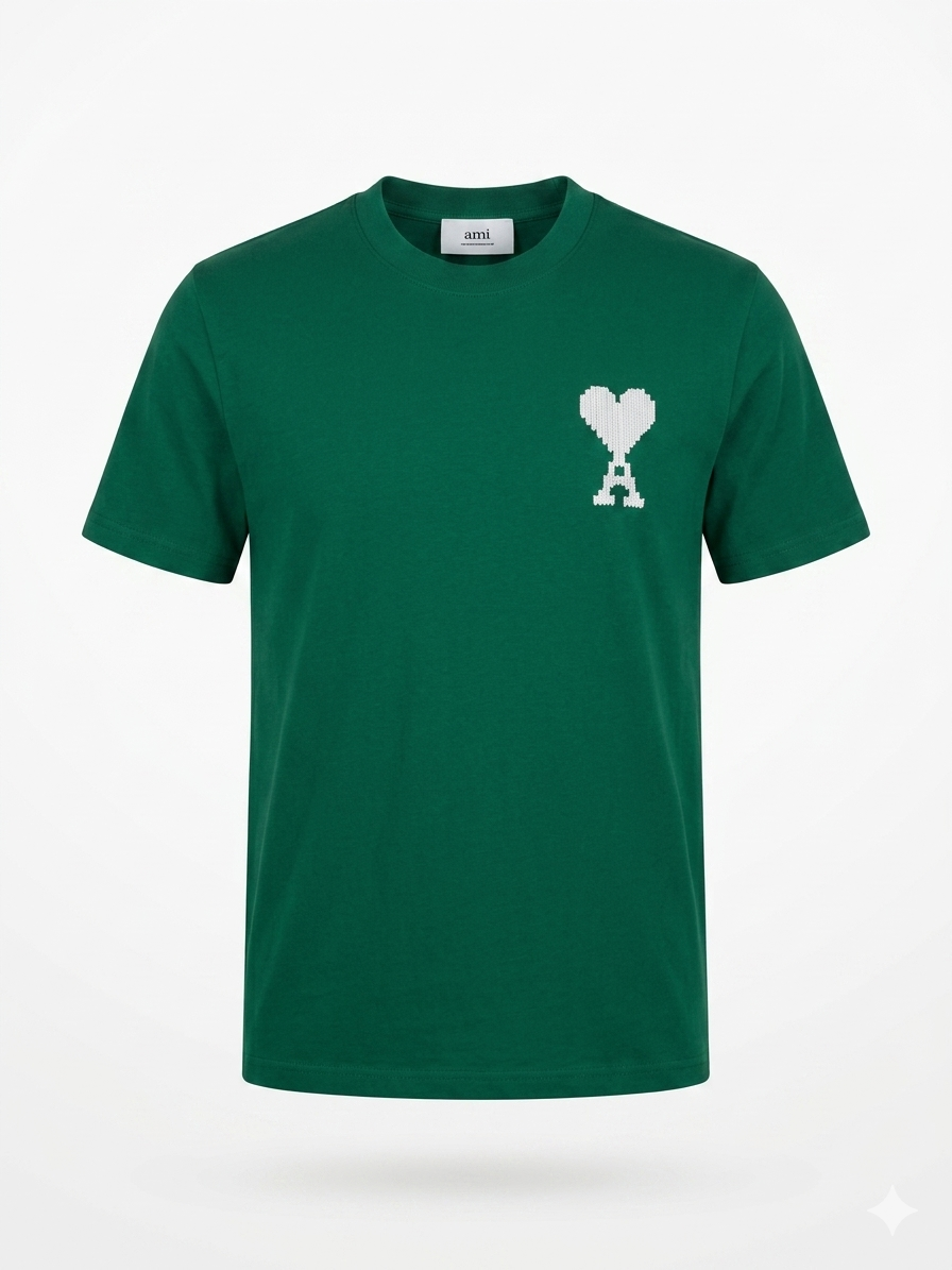 Ami Paris T-Shirt Cotton Fabric Made in Turkey