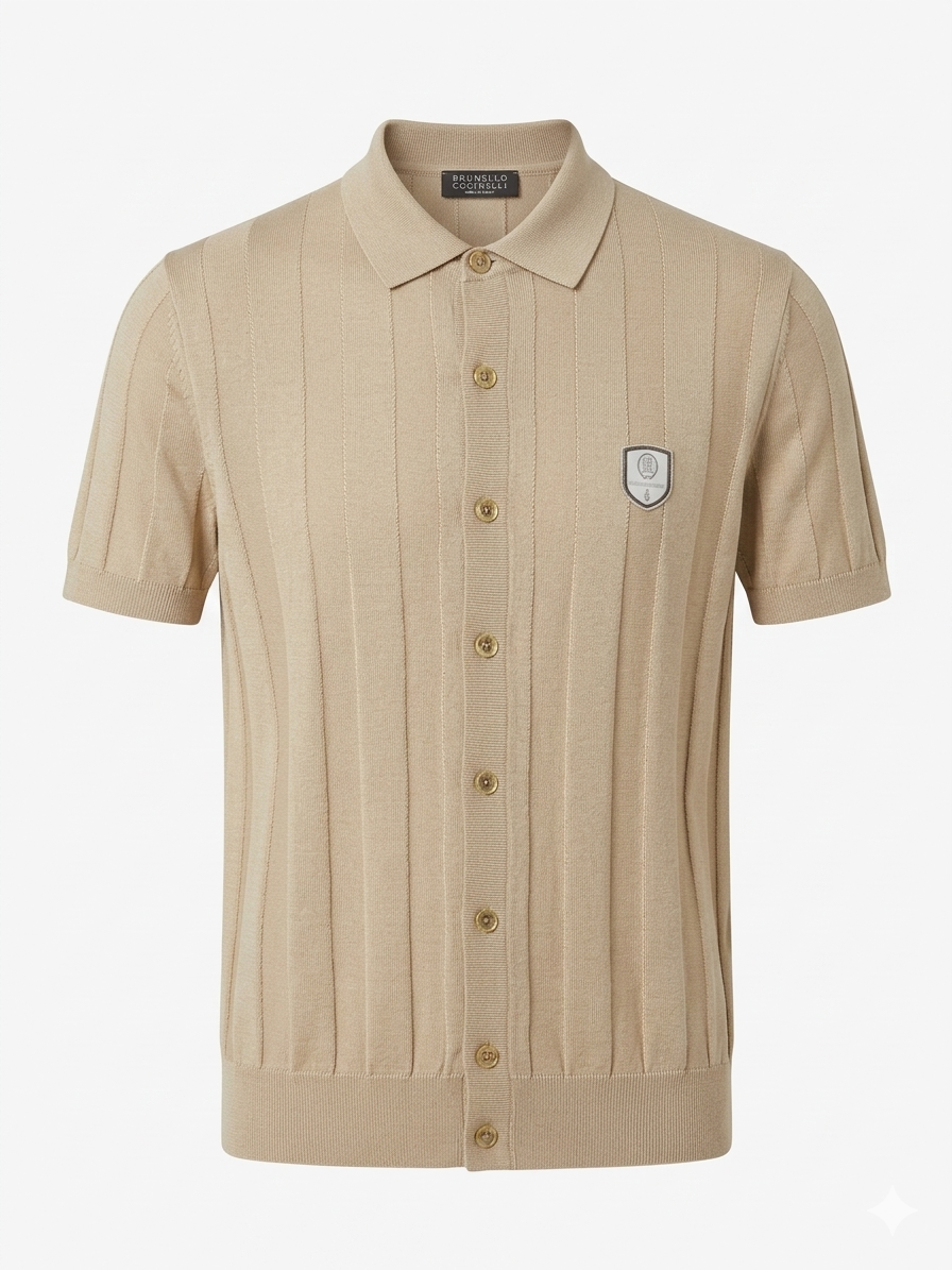 Brunello Cucinelli Polo 1:1 Grade Knitted Fabric Made in Turkey