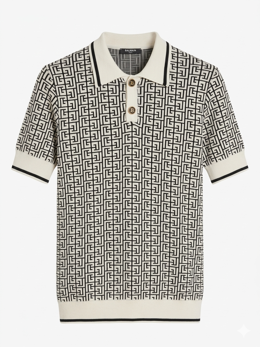 Balmain Polo 1:1 Grade Knitted Fabric Made in Turkey