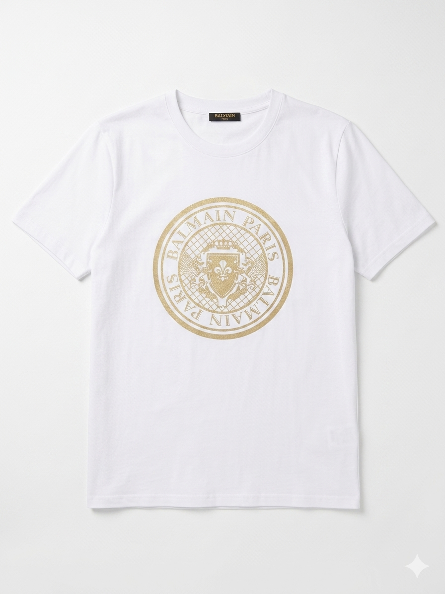 Balmain T-Shirt Cotton Fabric Made in Turkey