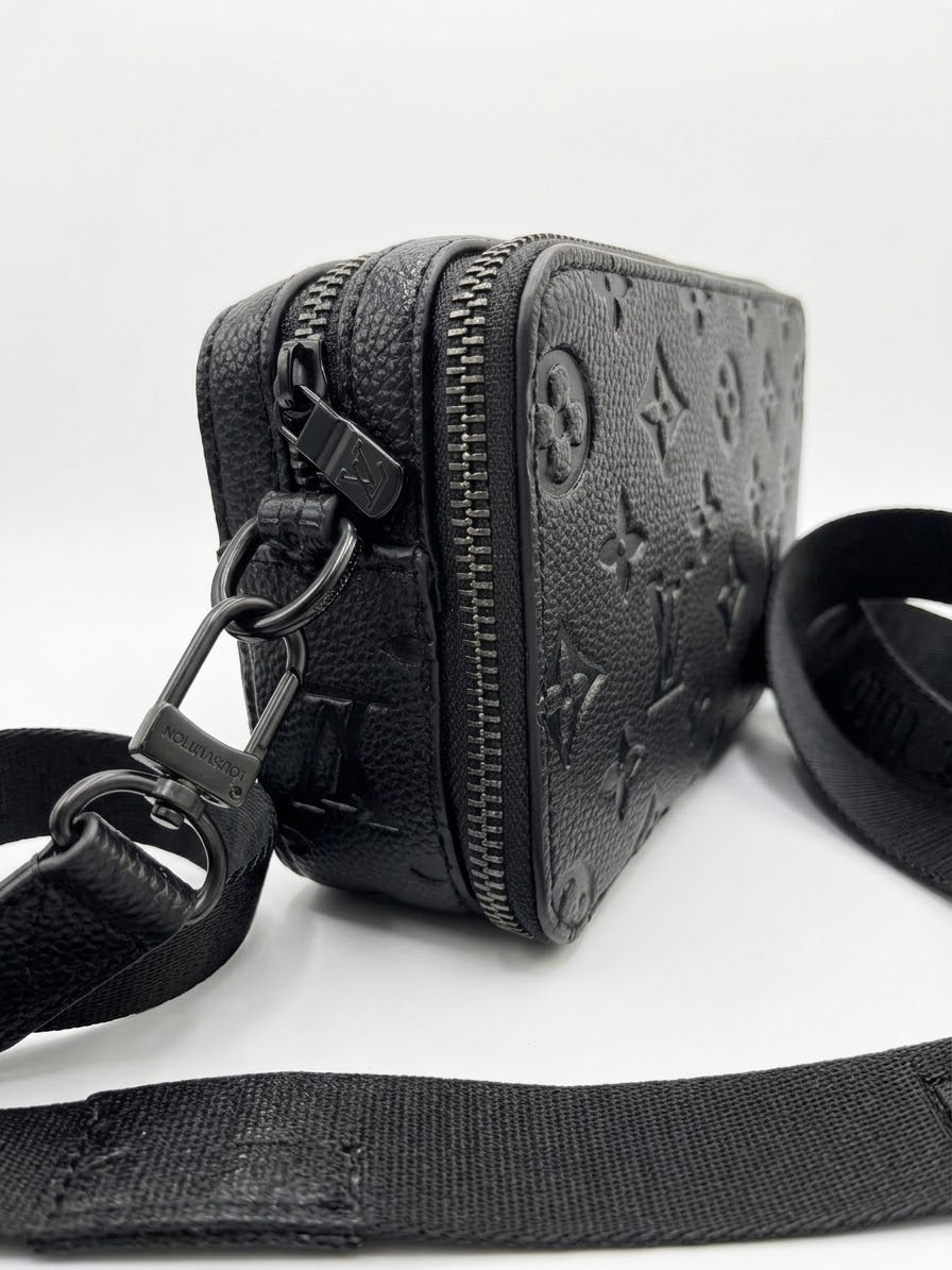 Louis Vuitton Monogram Embossed Double Zip Messenger Bag