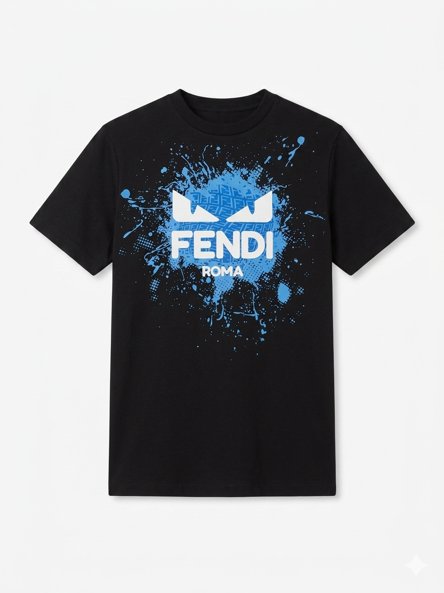 Fendi T-Shirt Cotton Fabric Made in Turkey