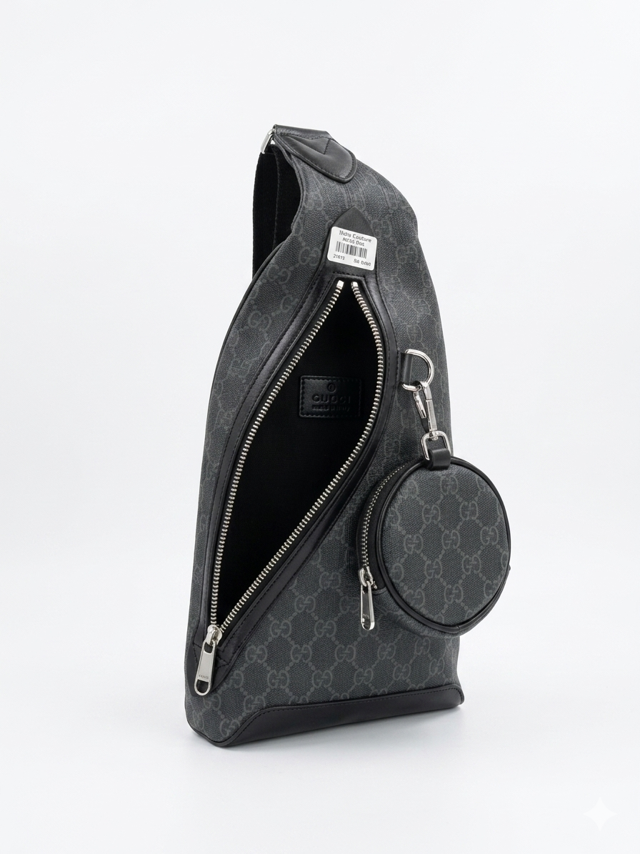 Gucci GG Supreme Sling Bag with Detachable Pouch
