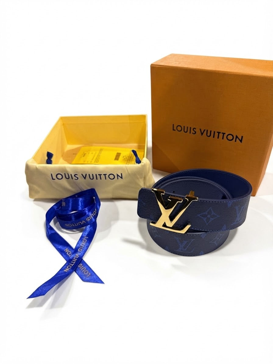 Louis Vuitton 1:1 Grade Monogram Blue Reversible Belt