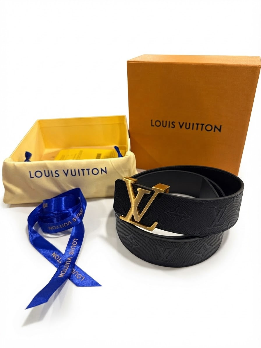 Louis Vuitton 1:1 Grade Monogram Empreinte Leather Belt (Gold Hardware)