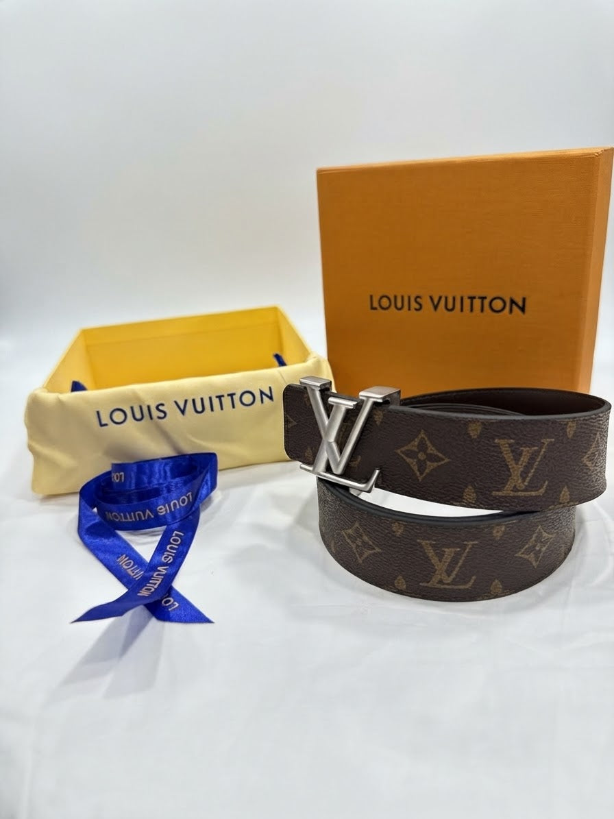 Louis Vuitton 1:1 Grade Monogram Classic Reversible Belt (Silver Hardware)