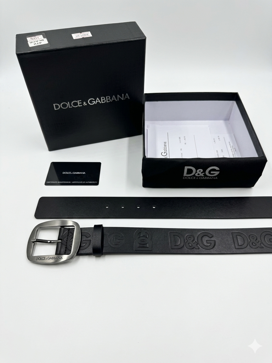 Dolce & Gabbana Matte Logo Engraved Belt