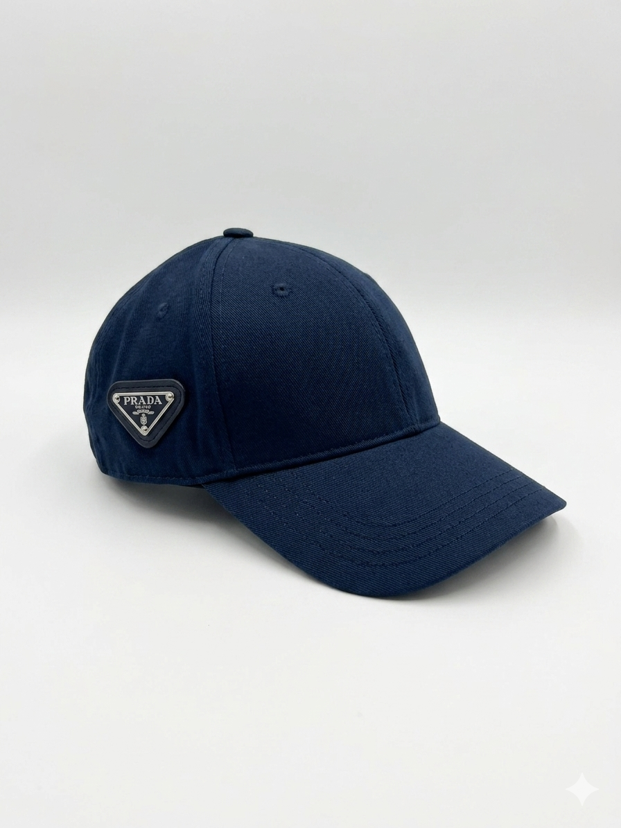Prada Milano Enameled Triangle Logo Baseball Cap