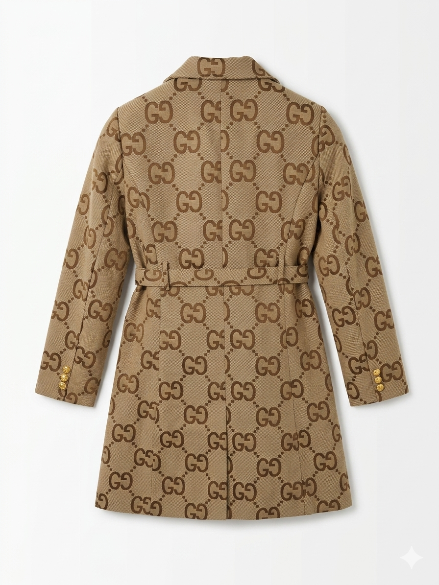 Gucci GG Canvas Belted Trench Coat