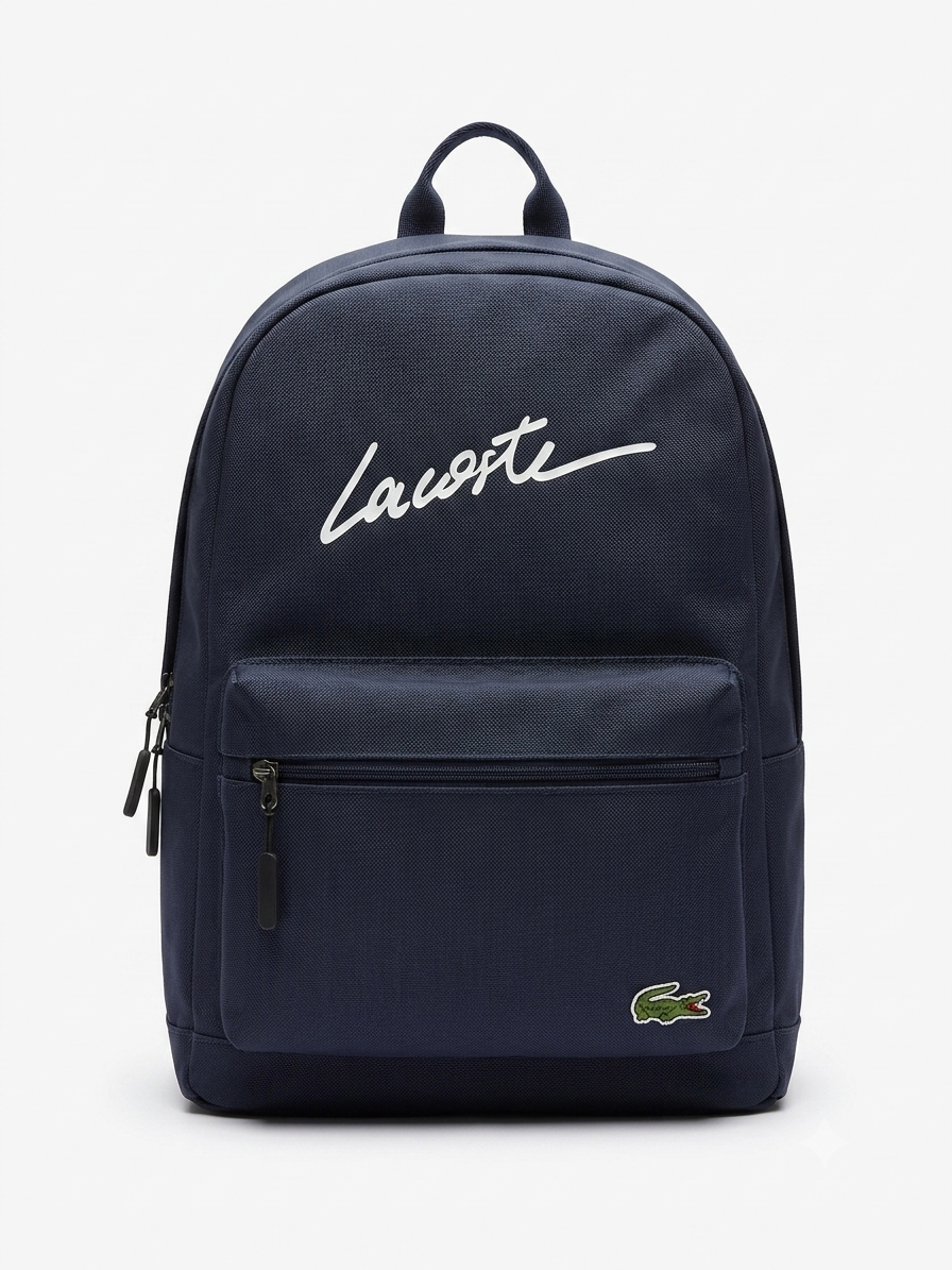 Lacoste Script Logo Canvas Backpack