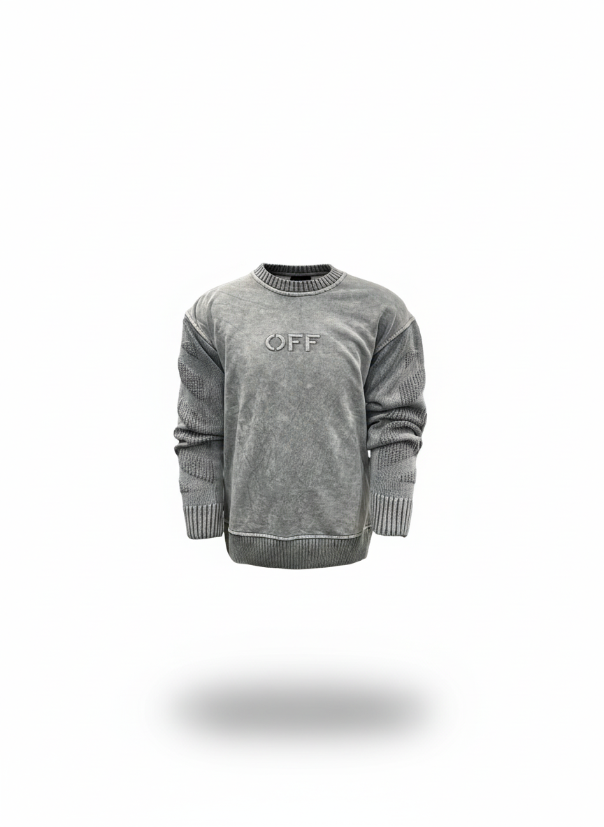 Off-White Oversize Sweater Made in Turkey
