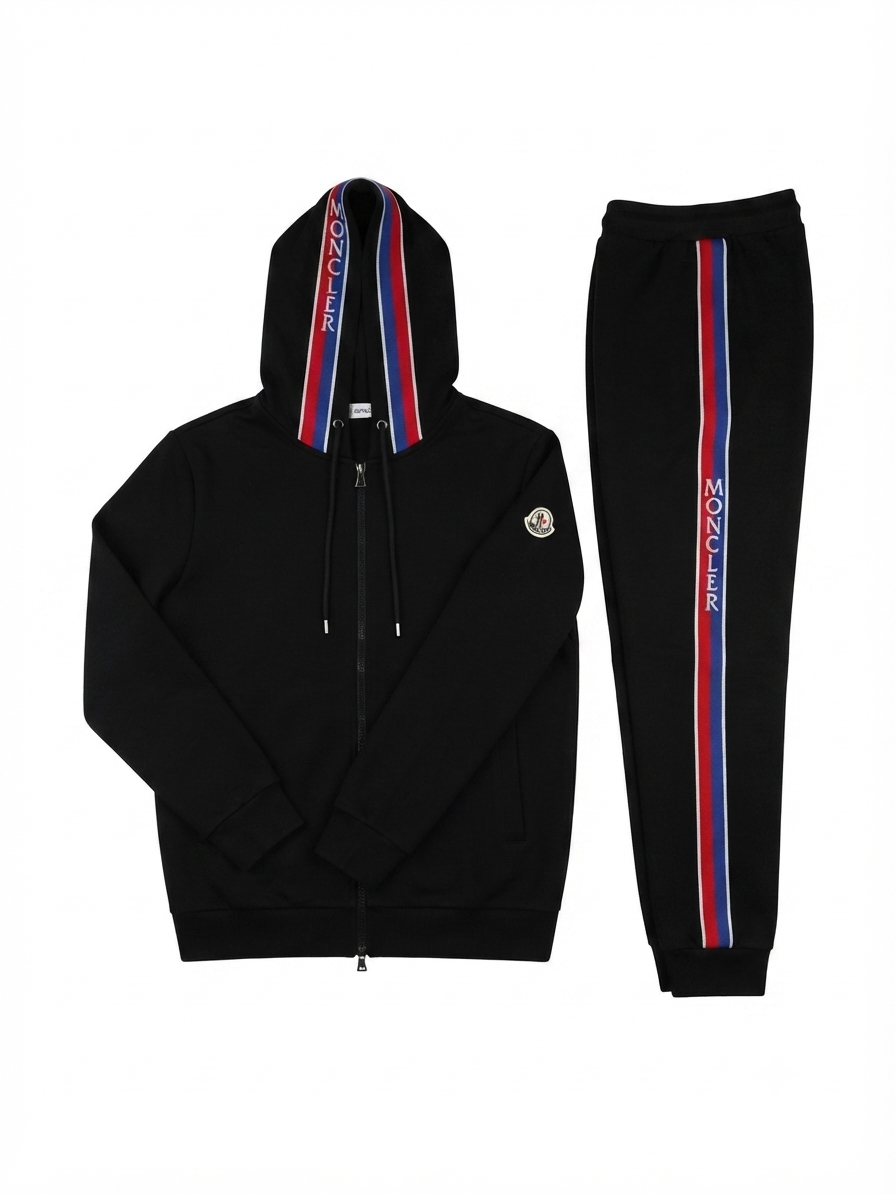 Moncler Tricolor Stripe Hooded Tracksuit 1:1 Grade