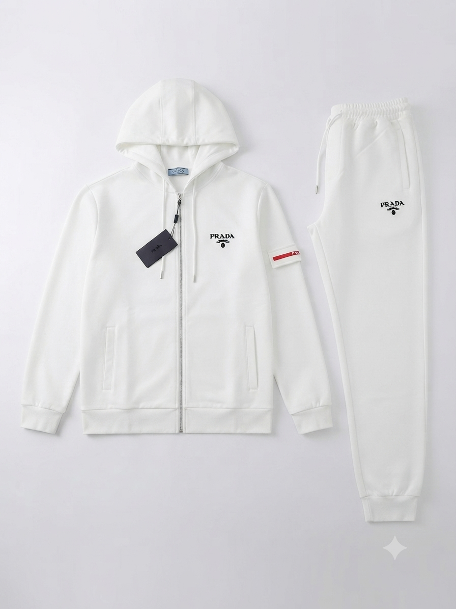 Prada Linea Rossa White Hooded Tracksuit 1:1 Grade