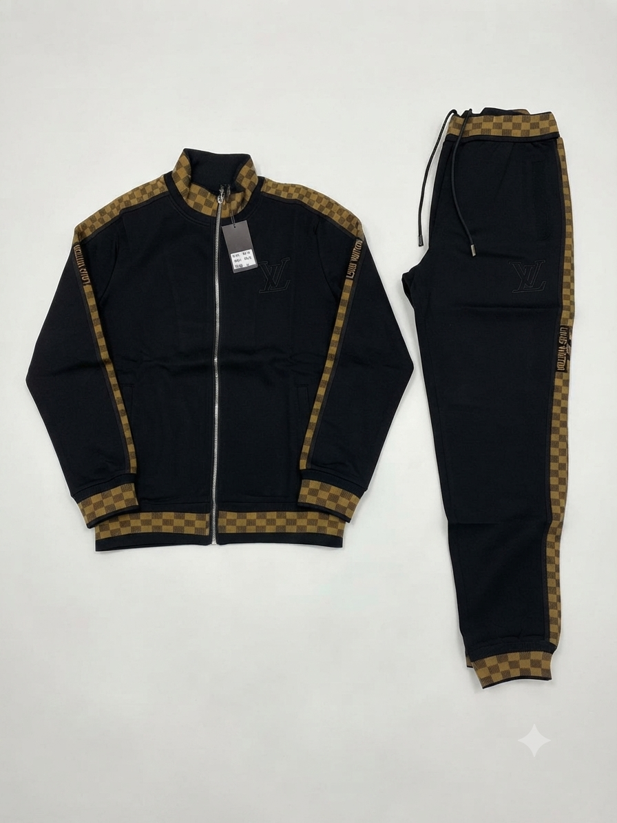 Louis Vuitton Damier Trim Tracksuit Set 1:1 Grade