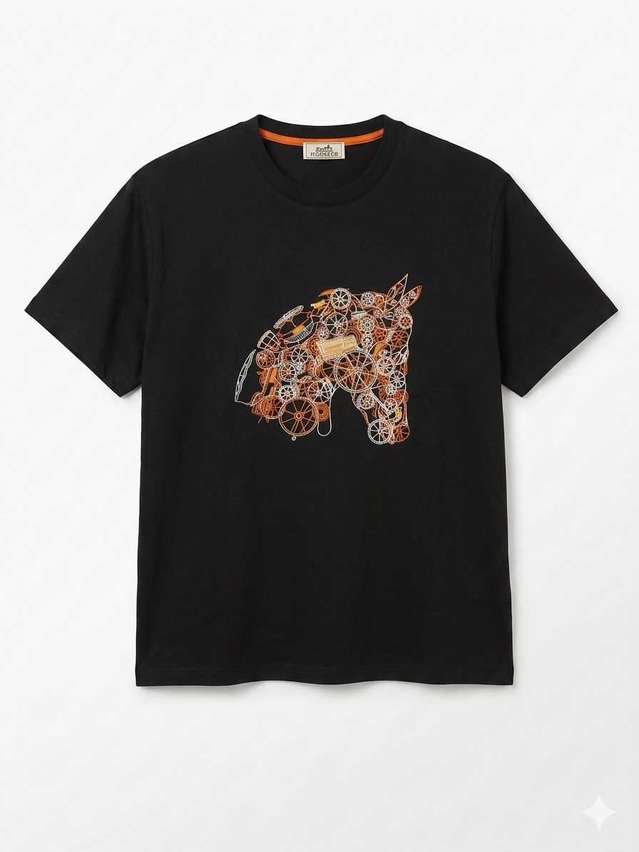 Hermes T-Shirt Cotton Fabric Made in Turkey