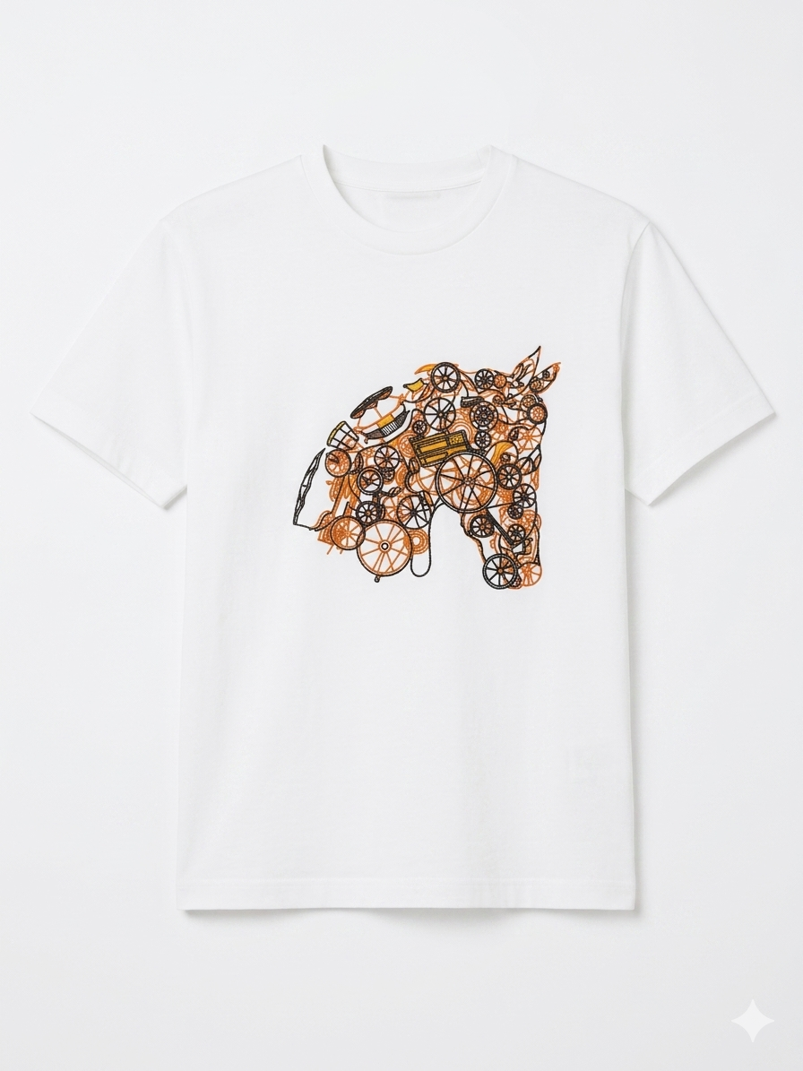 Hermes T-Shirt Cotton Fabric Made in Turkey