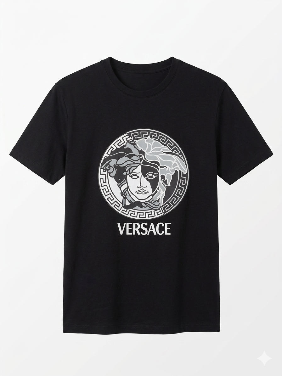 Versace T-Shirt Cotton Fabric Made in Turkey