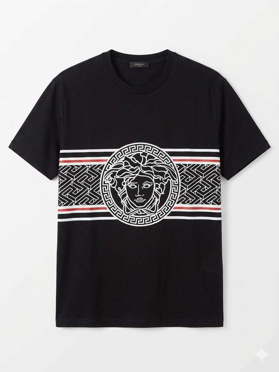 Versace T-Shirt Cotton Fabric Made in Turkey