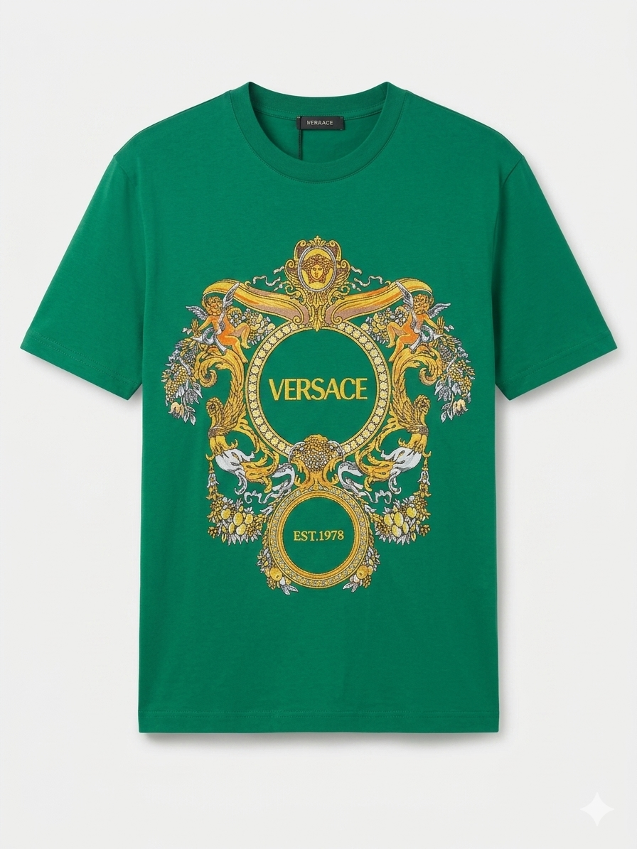 Versace T-Shirt Cotton Fabric Made in Turkey