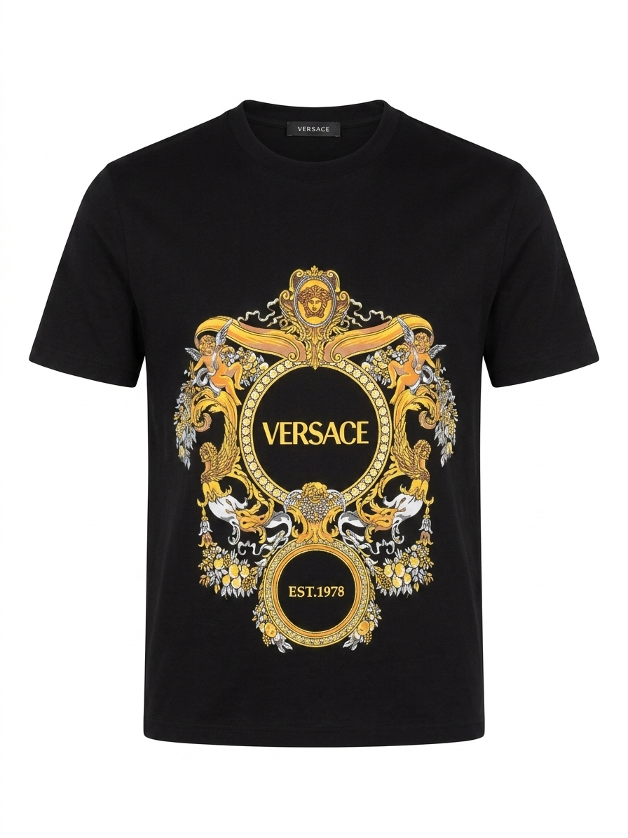 Versace T-Shirt Cotton Fabric Made in Turkey