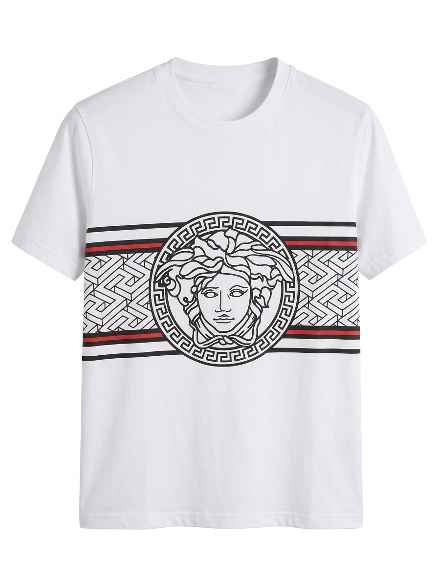Versace T-Shirt Cotton Fabric Made in Turkey