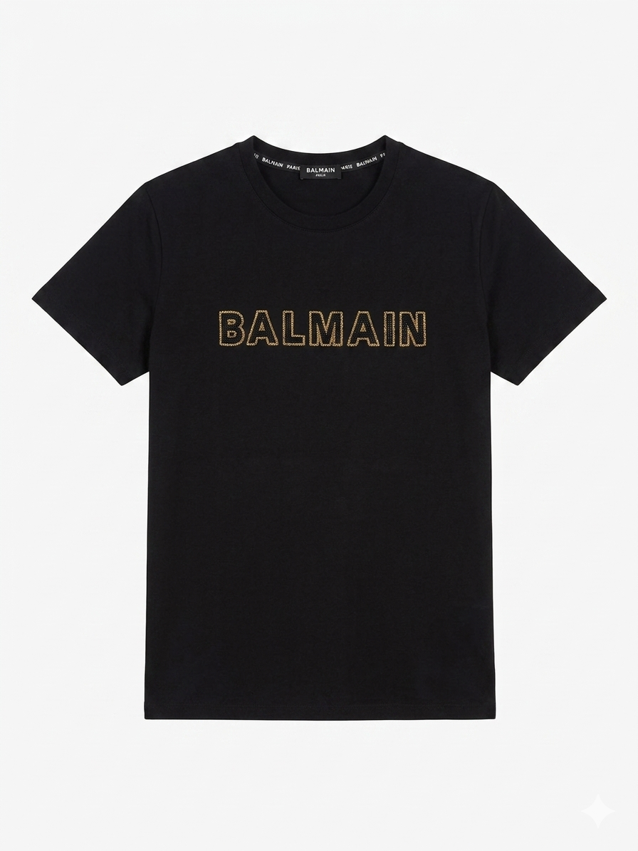 Balmain T-Shirt Cotton Fabric Made in Turkey