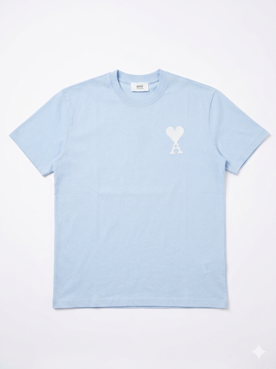 Ami Paris T-Shirt Cotton Fabric Made in Turkey