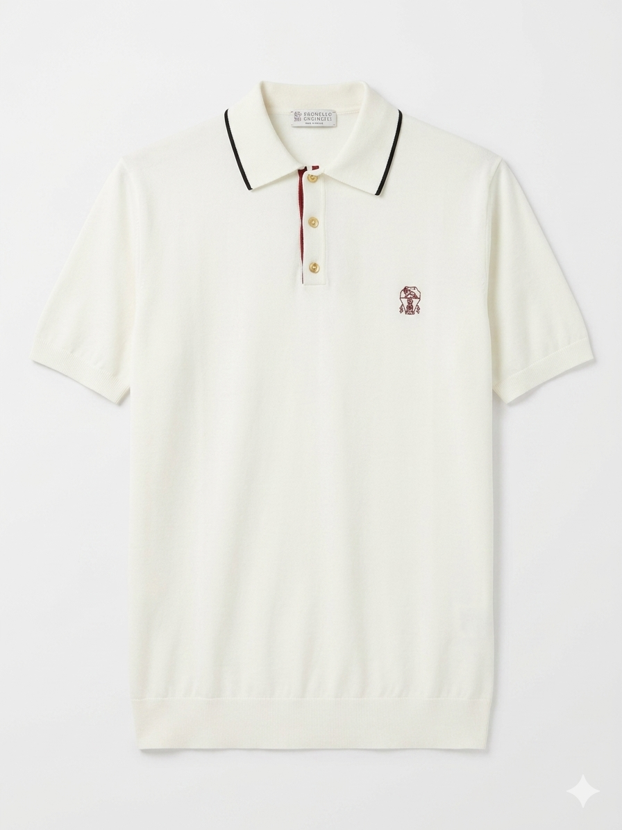 Brunello Cucinelli Polo 1:1 Grade Knitted Fabric Made in Turkey