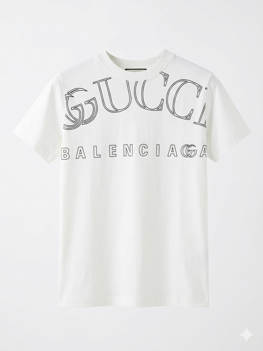 Gucci x Balenciaga T-Shirt Cotton Fabric Made in Turkey