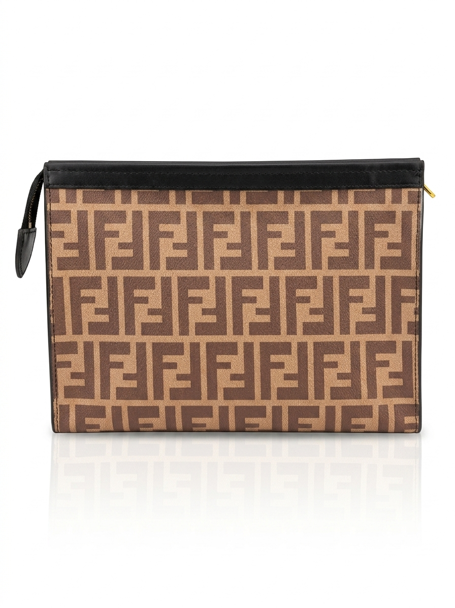 FENDI ROMA Logo  Hand Pouch