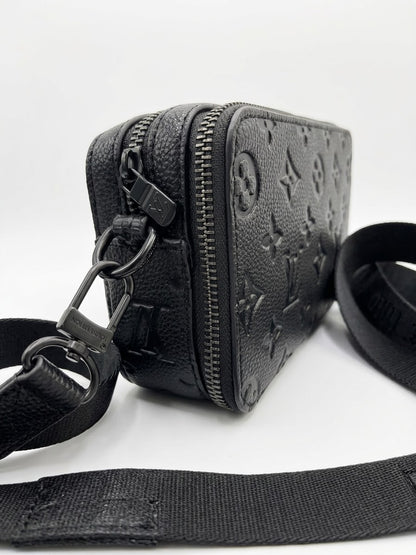 Louis Vuitton Monogram Embossed Double Zip Messenger Bag