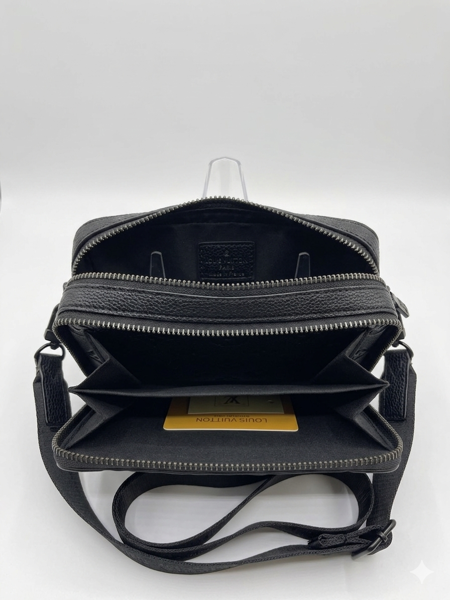 Louis Vuitton Monogram Embossed Double Zip Messenger Bag
