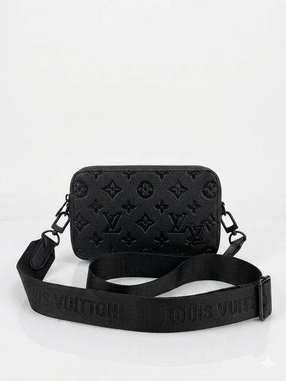 Louis Vuitton Monogram Embossed Double Zip Messenger Bag