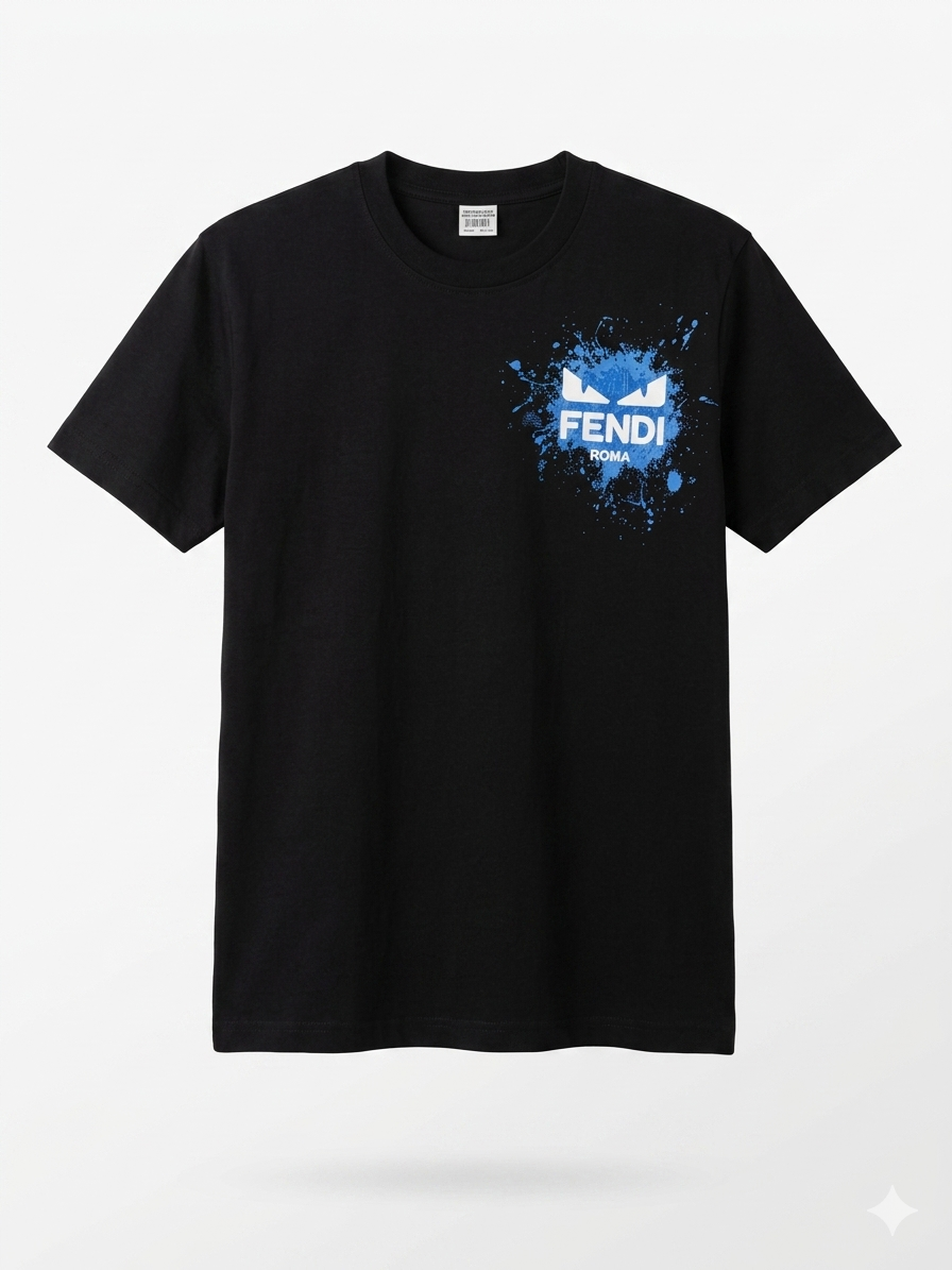 Fendi T-Shirt Cotton Fabric Made in Turkey