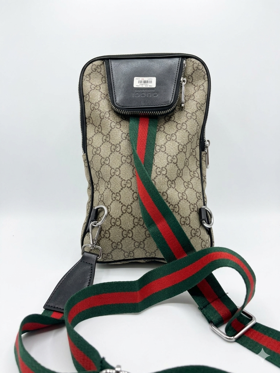 Gucci GG Supreme Sling Bag with Signature Web Strap