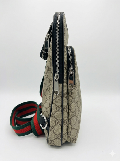 Gucci GG Supreme Sling Bag with Signature Web Strap
