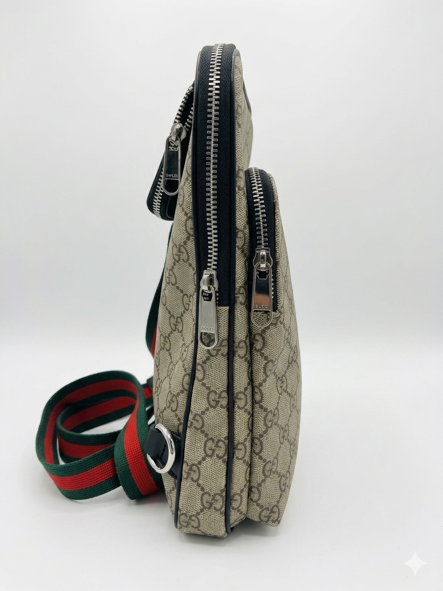 Gucci GG Supreme Sling Bag with Signature Web Strap
