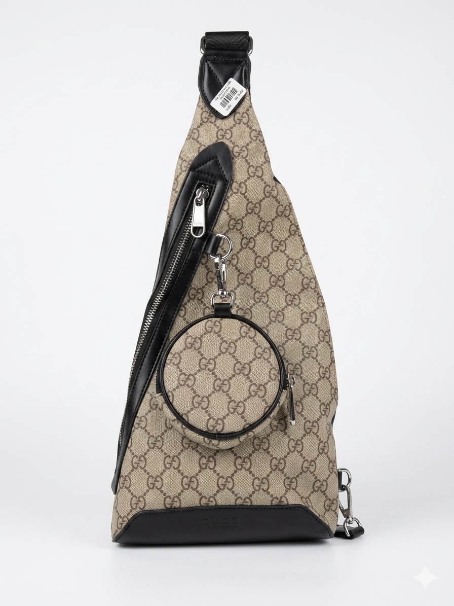 Gucci GG Supreme Sling Bag with Detachable Pouch
