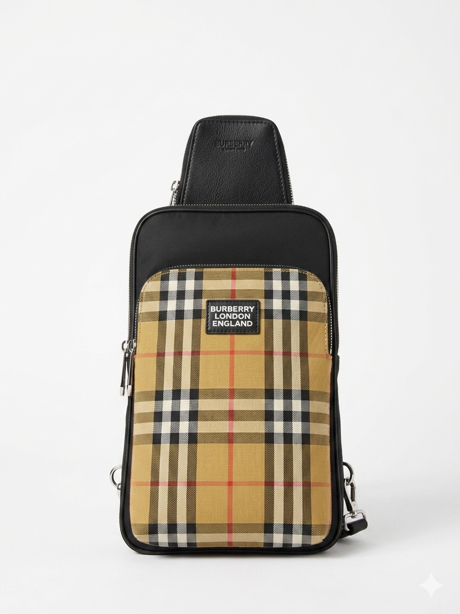 Burberry Vintage Check & Nylon Sling Bag