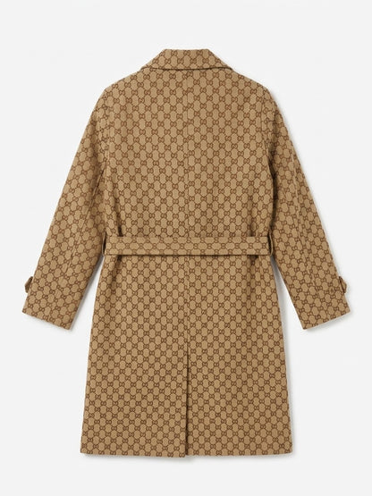 Gucci GG Canvas Double-Breasted Trench Coat